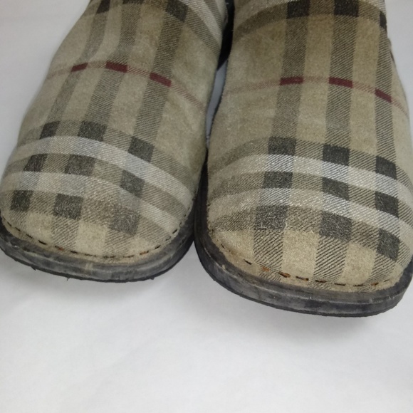Burberry Distressed Fabric Wood Mules/Clogs 37/7 - Picture 6 of 8